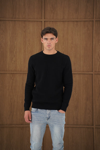 Capo CABLE Knit Jumper - Black