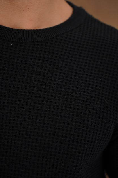 Capo CABLE Knit Jumper - Black