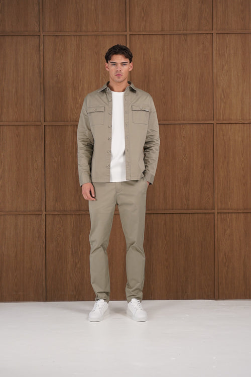 Capo Cotton Cargo Overshirt - Olive