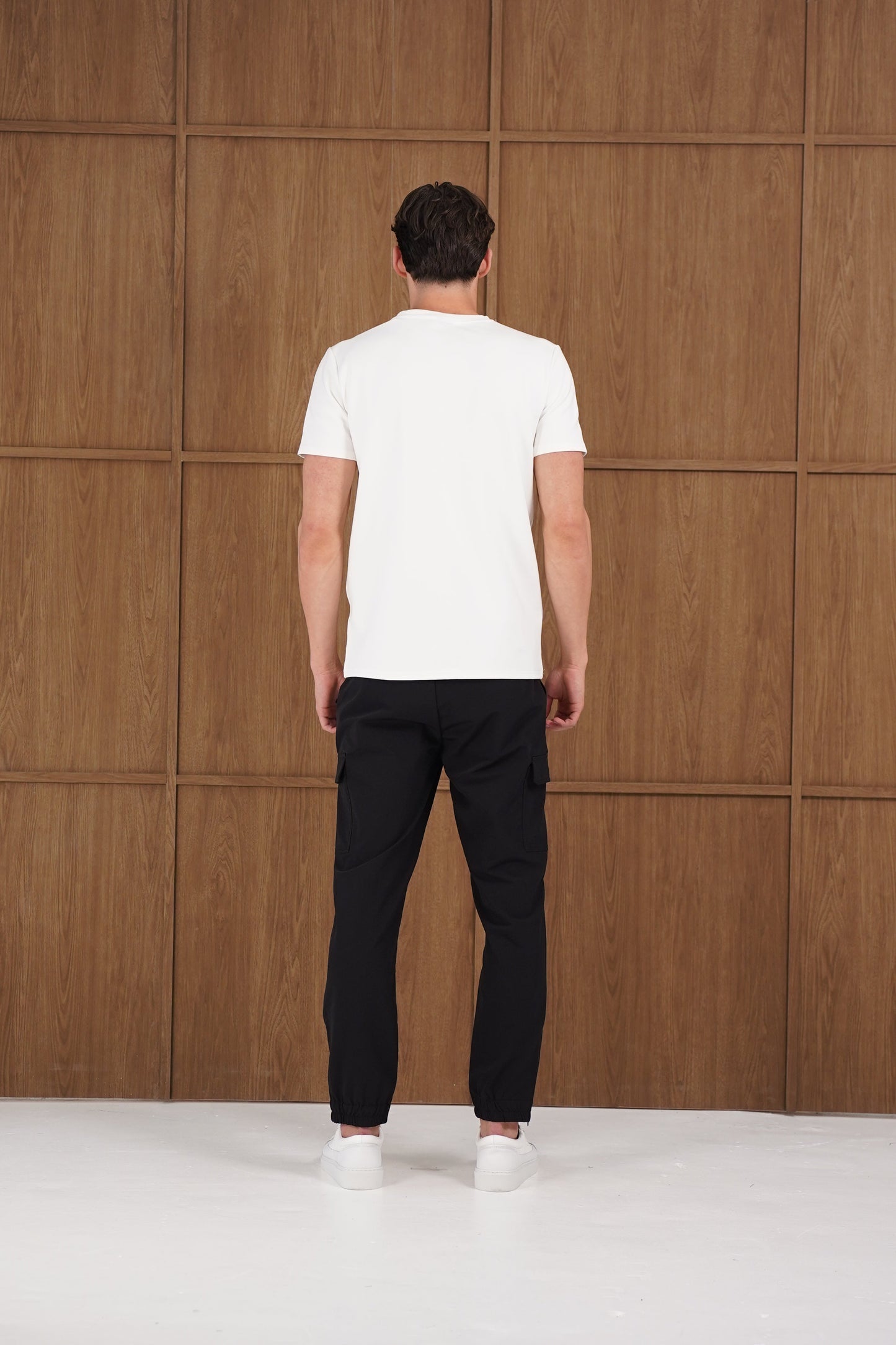 Capo Smart Cuffed Cargo Pants - Black