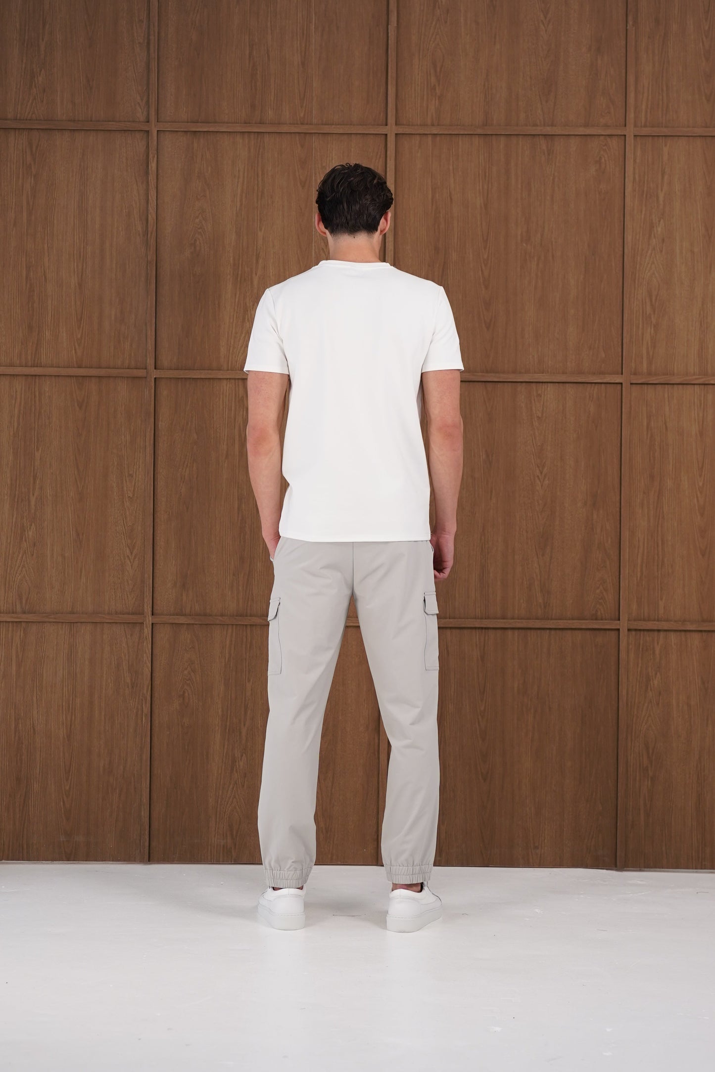 Capo Smart Cuffed Cargo Pants - Light Grey