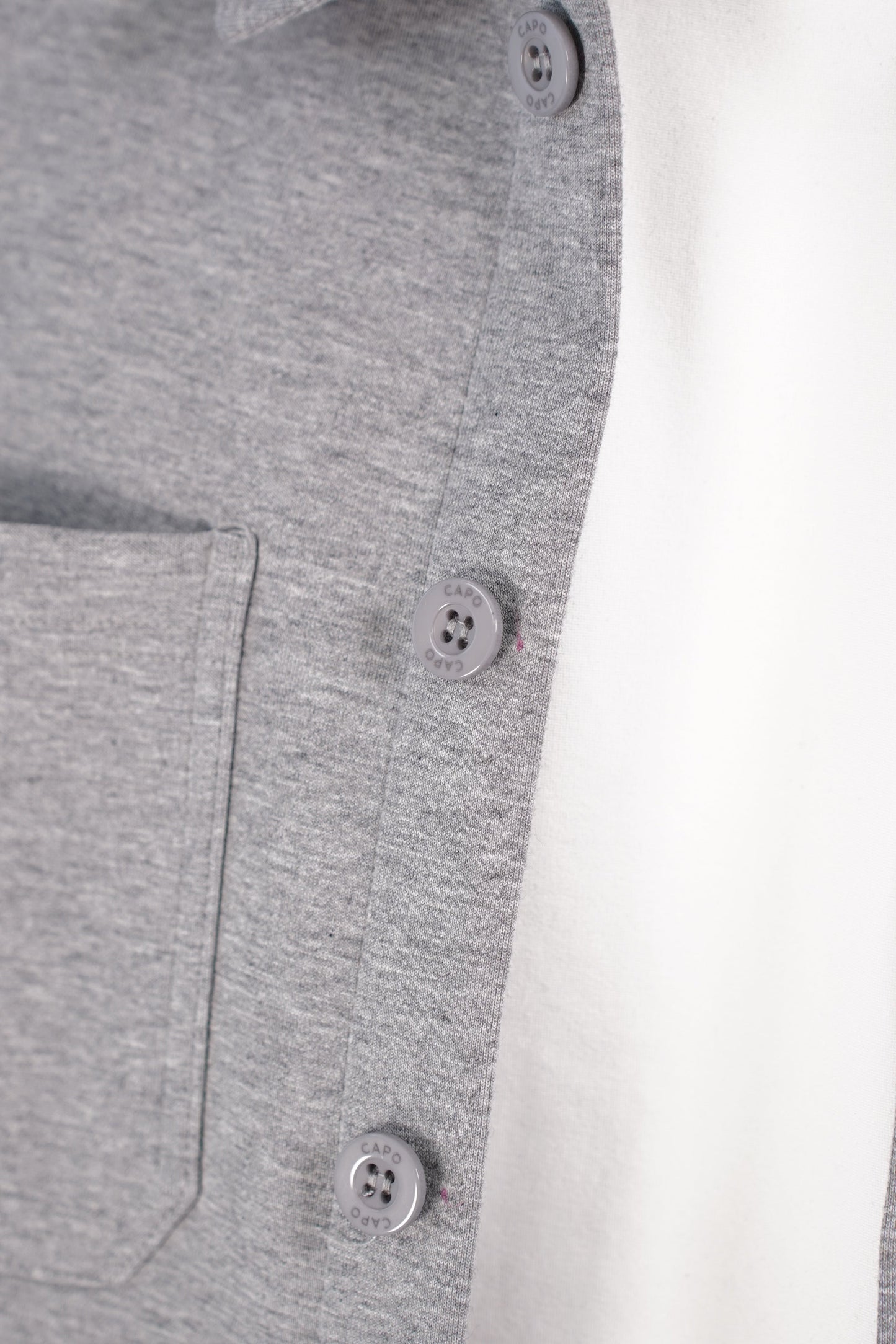 Capo Smart Button Overshirt - Light Grey