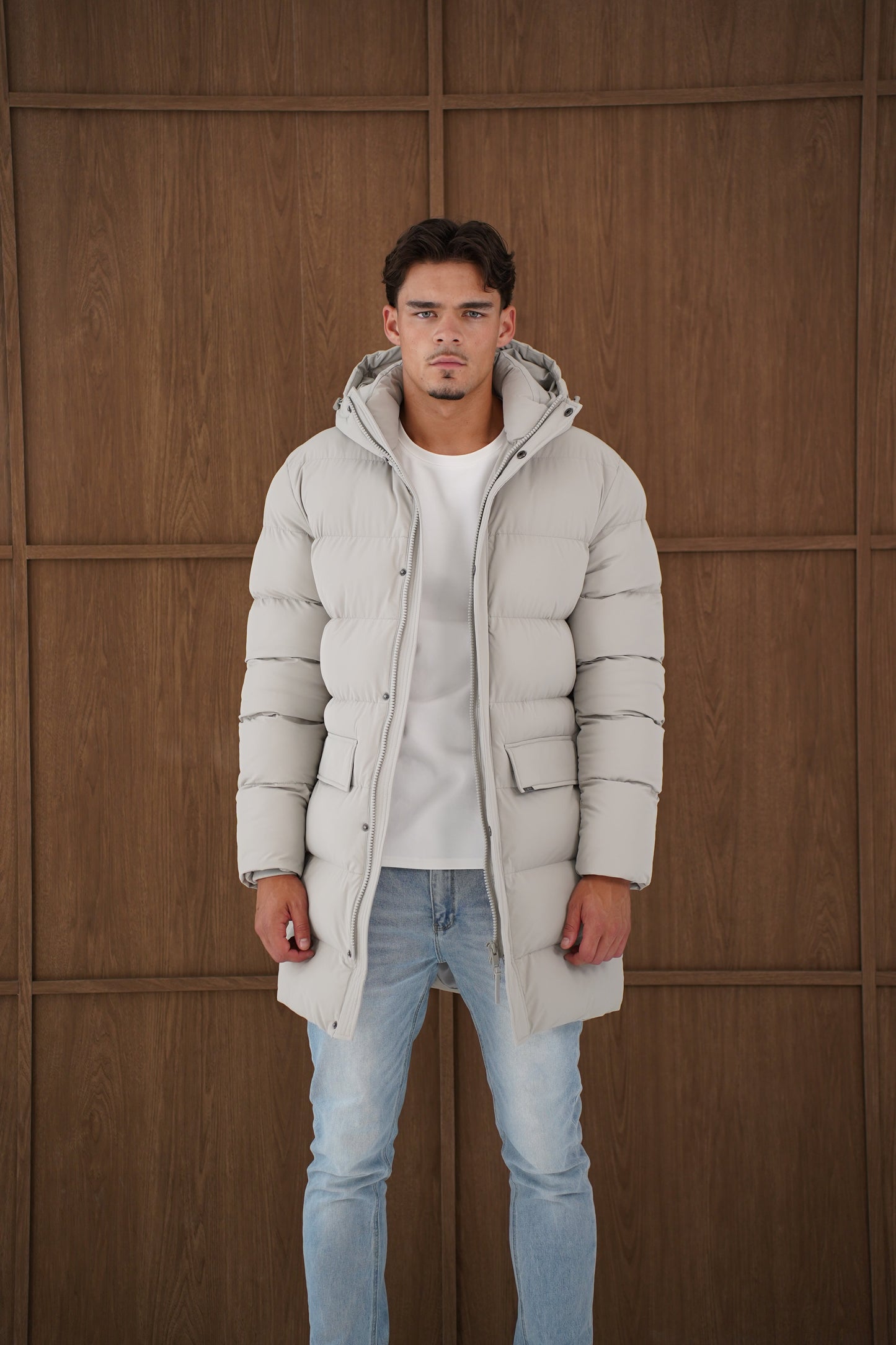 Capo Mid-Length Puffer Coat - Stone