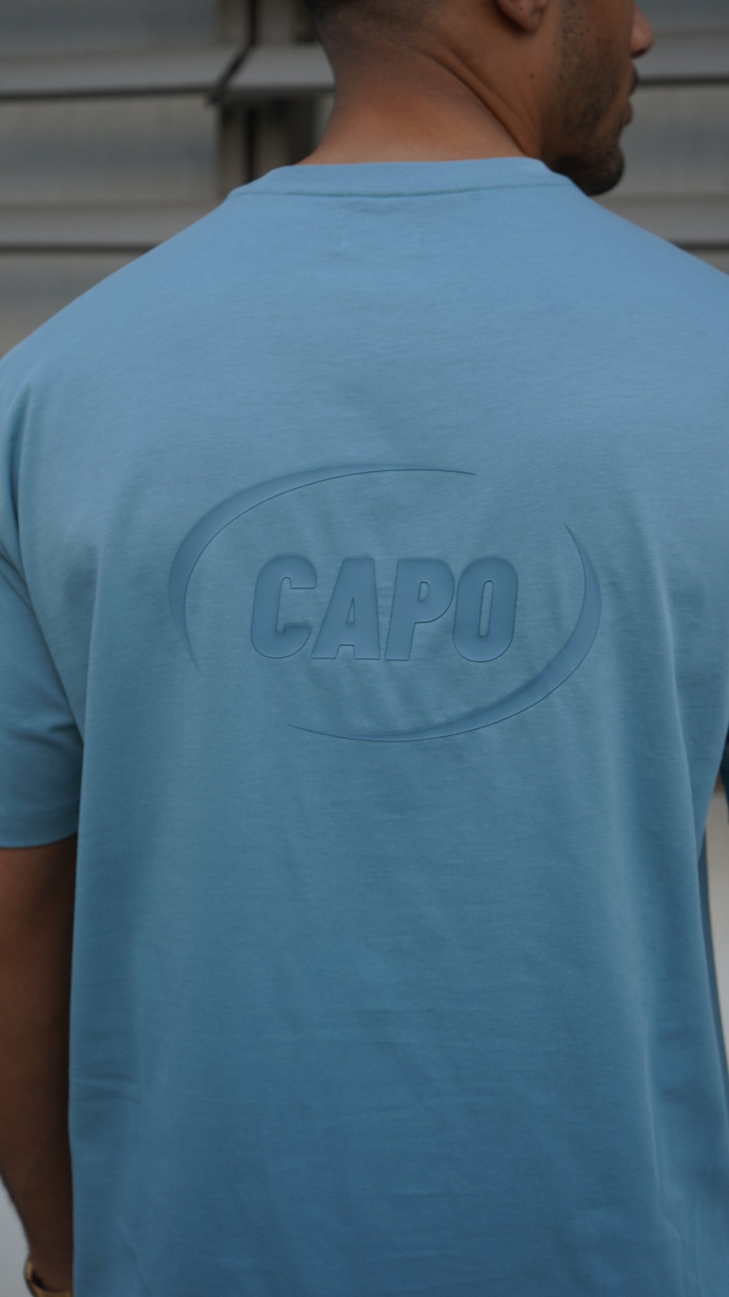 Capo Club Circular Print T-Shirt - Powder Blue