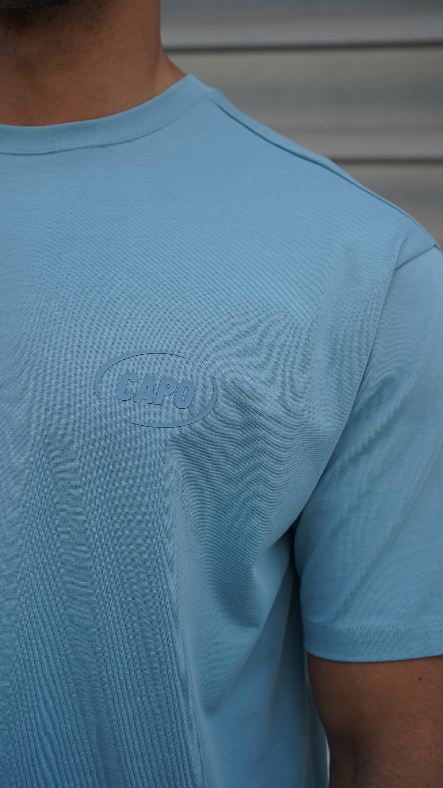 Capo Club Circular Print T-Shirt - Powder Blue