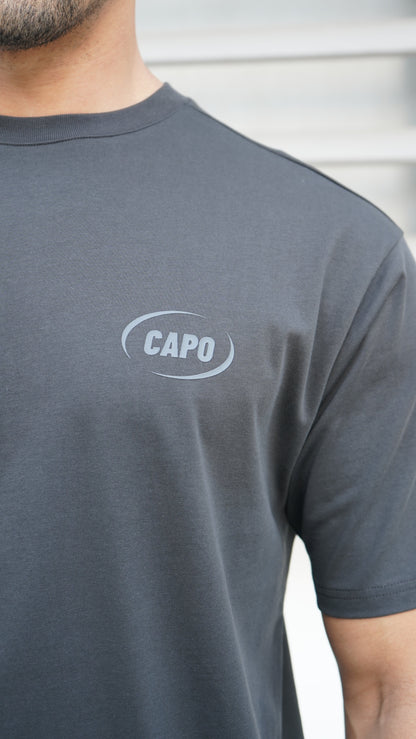 Capo Club Circular Print T-Shirt - Charcoal