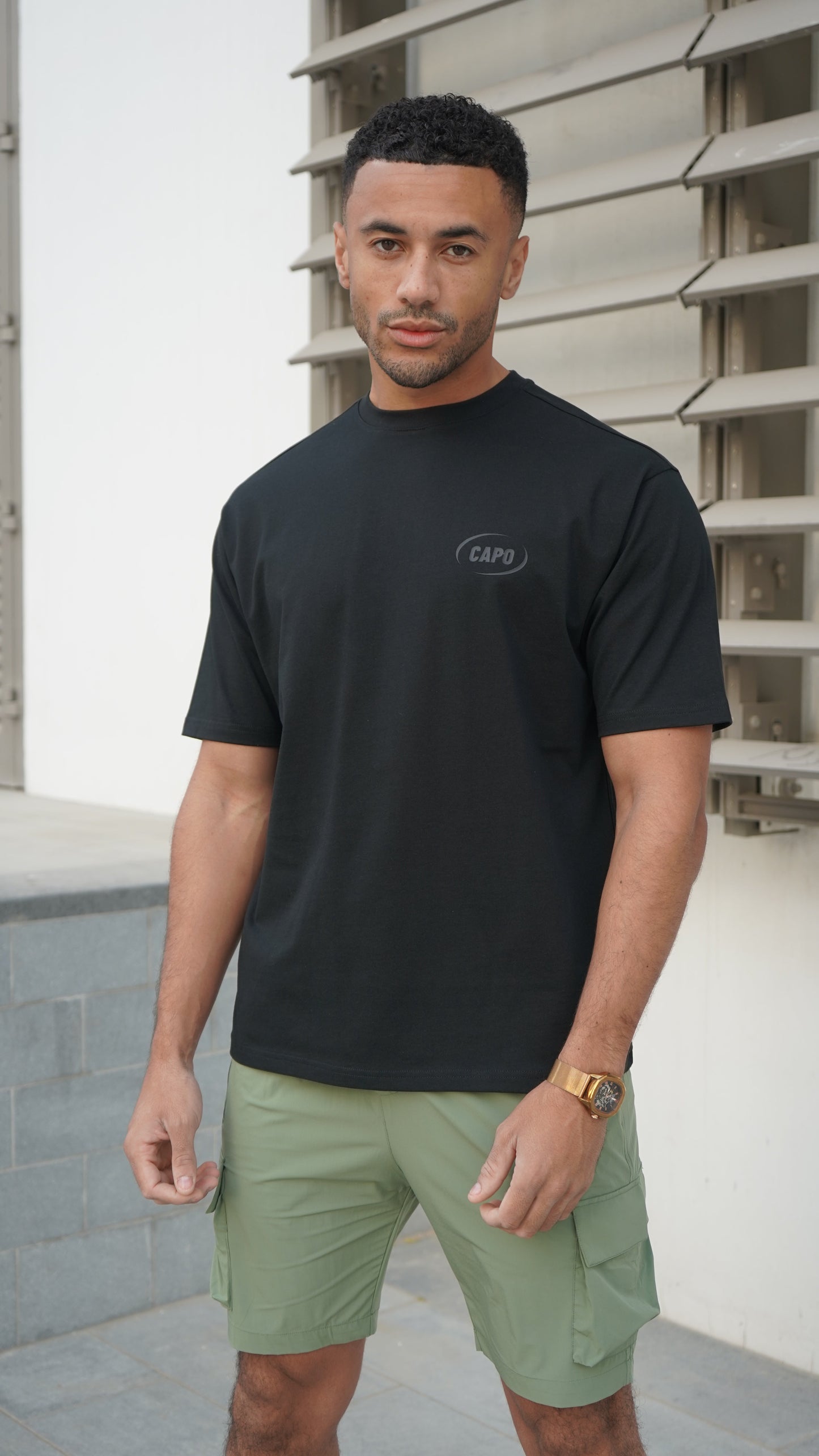 Capo Club Circular Print T-Shirt - Black