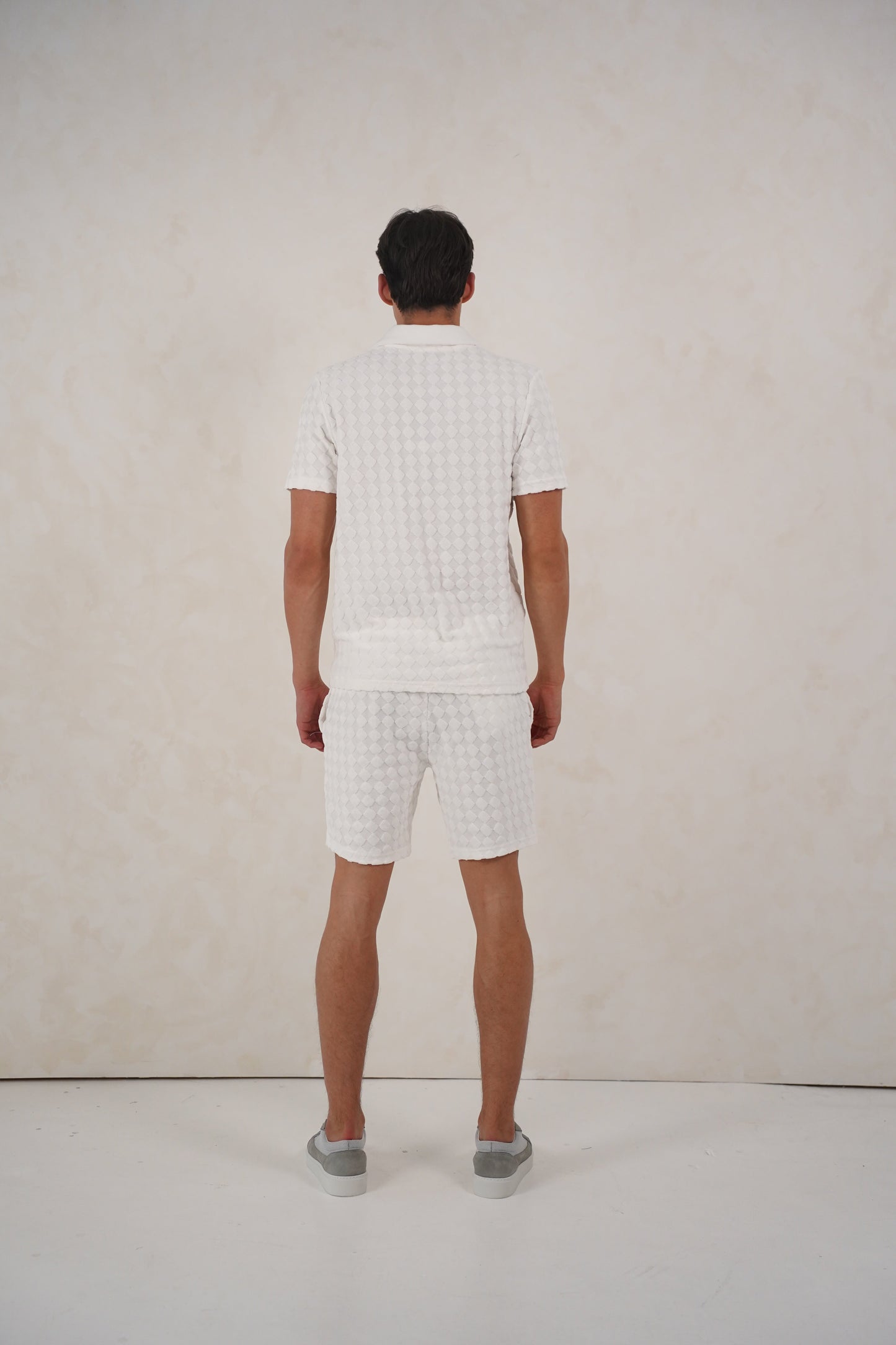 Capo Towelling Diamond Revere Shorts - White