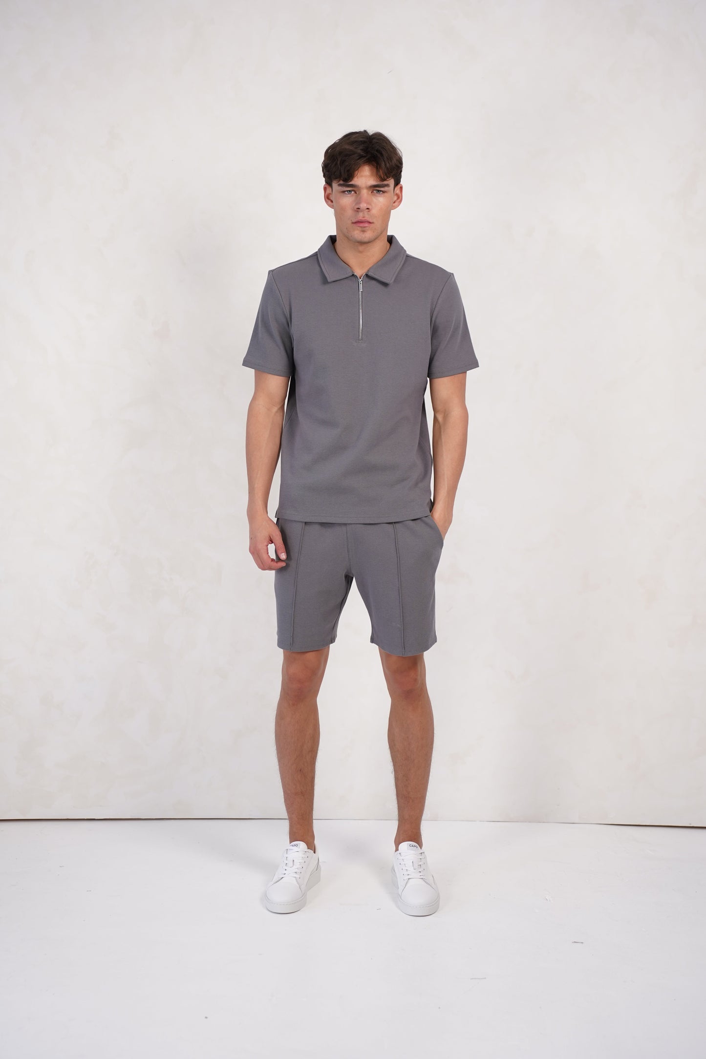 Capo Textured Shorts - Grey