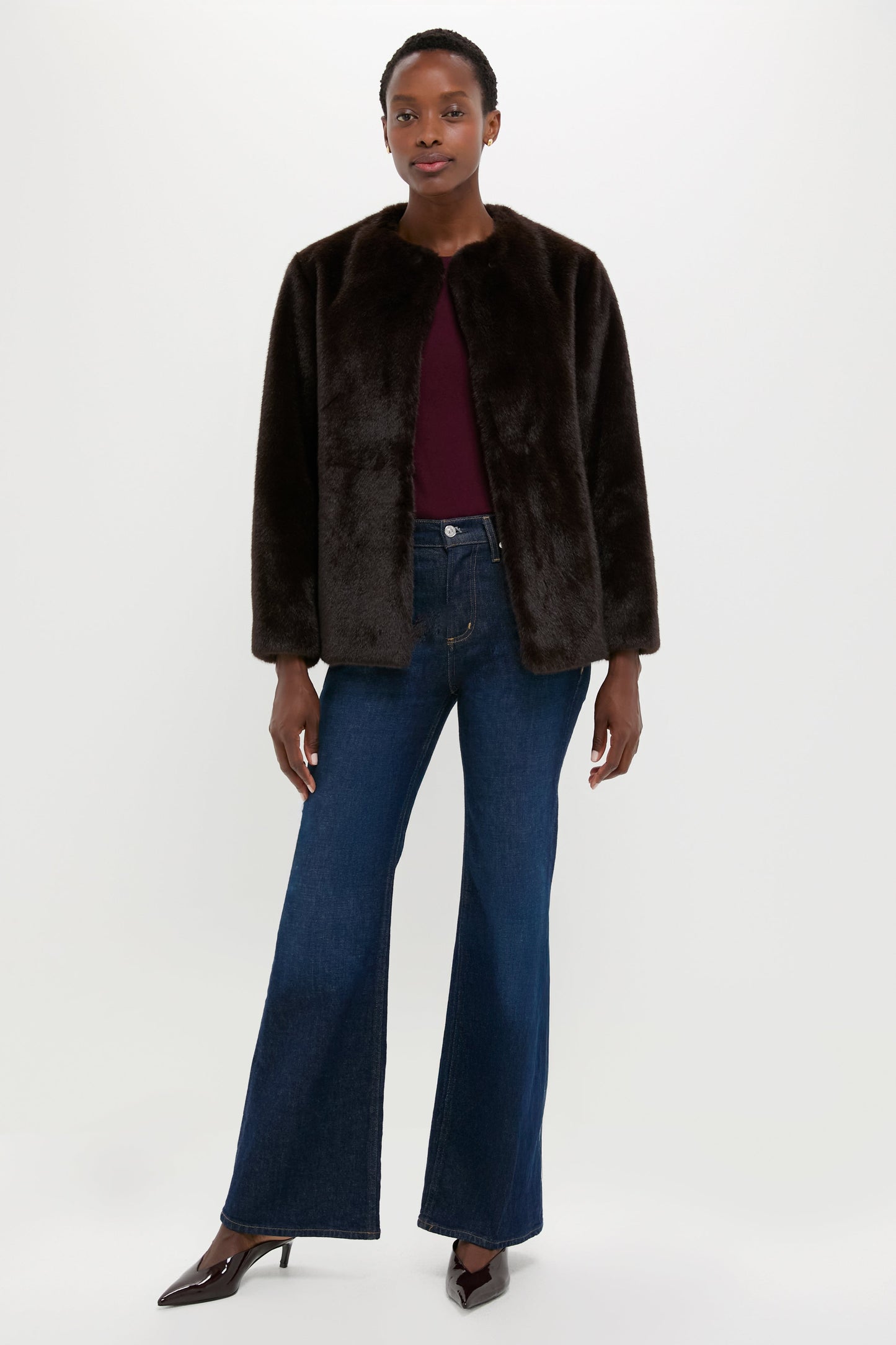 Brun Fabu Fur Wrap Coat