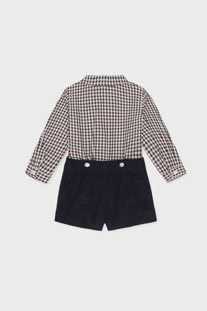 Burgundy Check Arlo Baby Boy Set