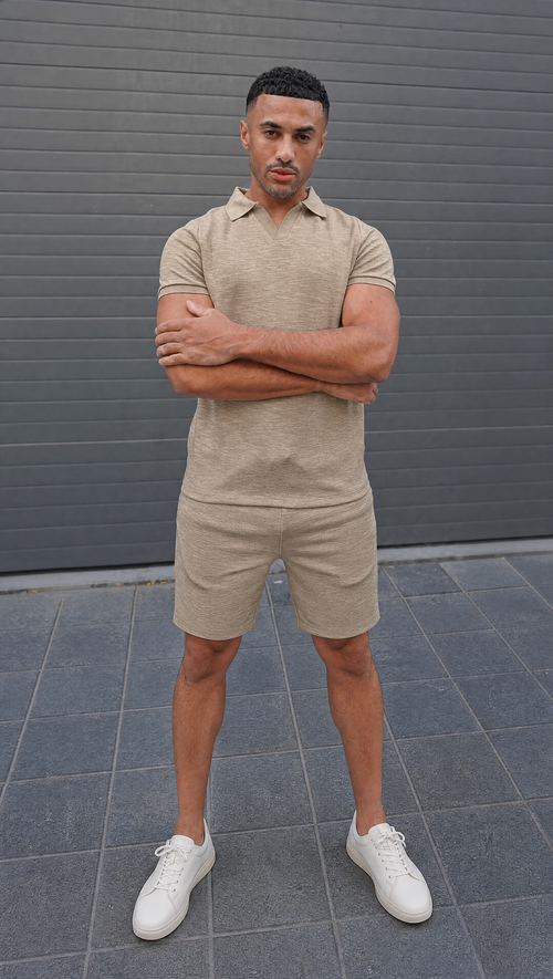 Capo Jersey Slub Cuban Polo Shirt - Olive
