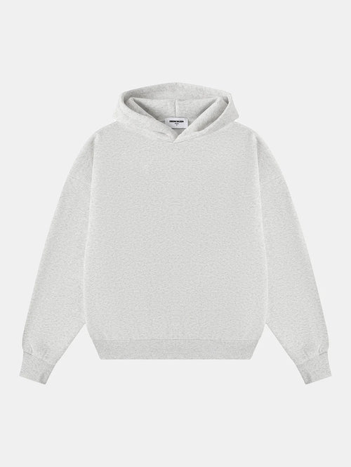 500 GSM BOXY CROPPED 'LIGHT FLOWER GRAY' HOODIE