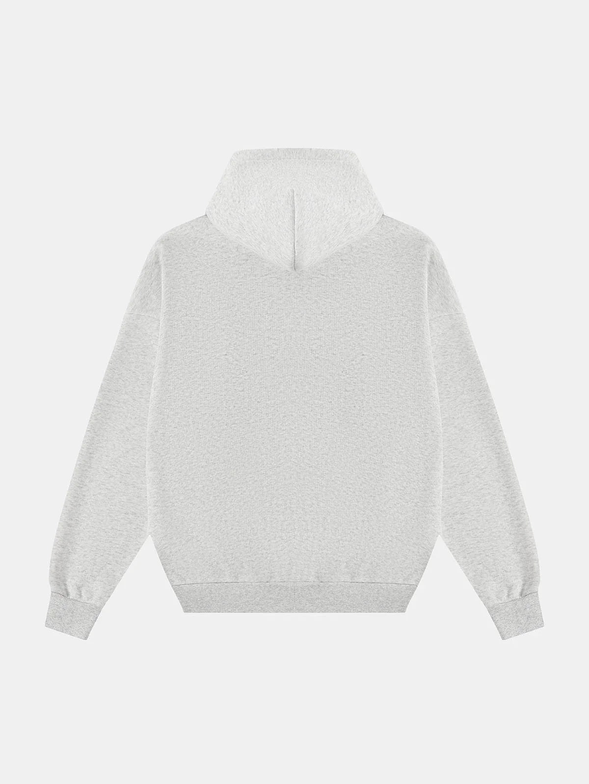 500 GSM BOXY CROPPED 'LIGHT FLOWER GRAY' HOODIE