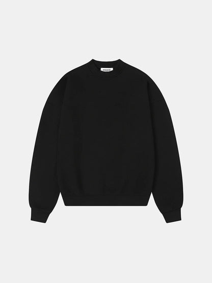 520 GSM BOXY CROPPED FIT 'BLACK' CREWNECK