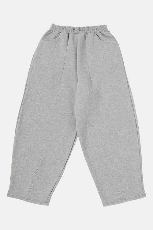520 GSM COZY BAGGY 'FLOWER GRAY' STRAIGHT PANTS