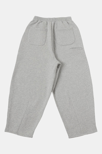 520 GSM COZY BAGGY 'FLOWER GRAY' STRAIGHT PANTS