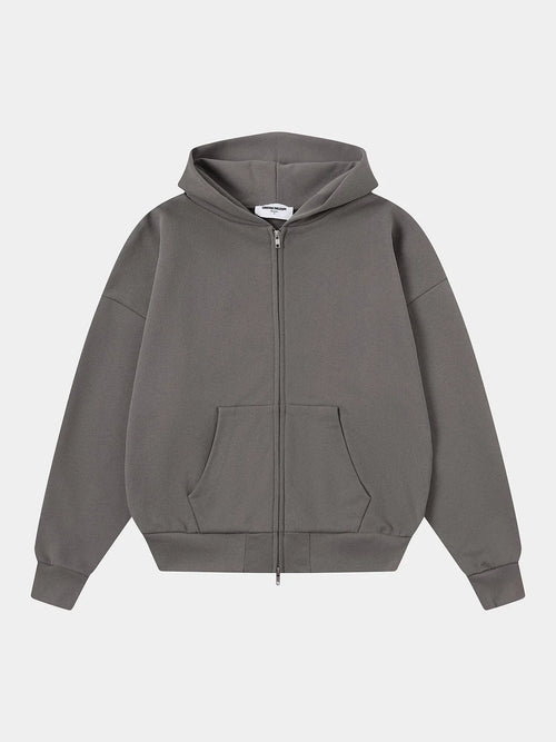 480 GSM BOX 'GRAY' ZIP-UP HOODIE