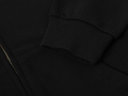480 GSM TERRY BOX 'BLACK' ZIP-UP HOODIE
