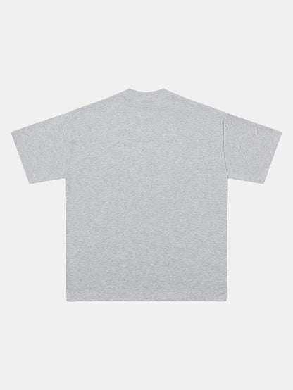 250 GSM LOOSE FIT 'FLOWER GRAY' T-SHIRT