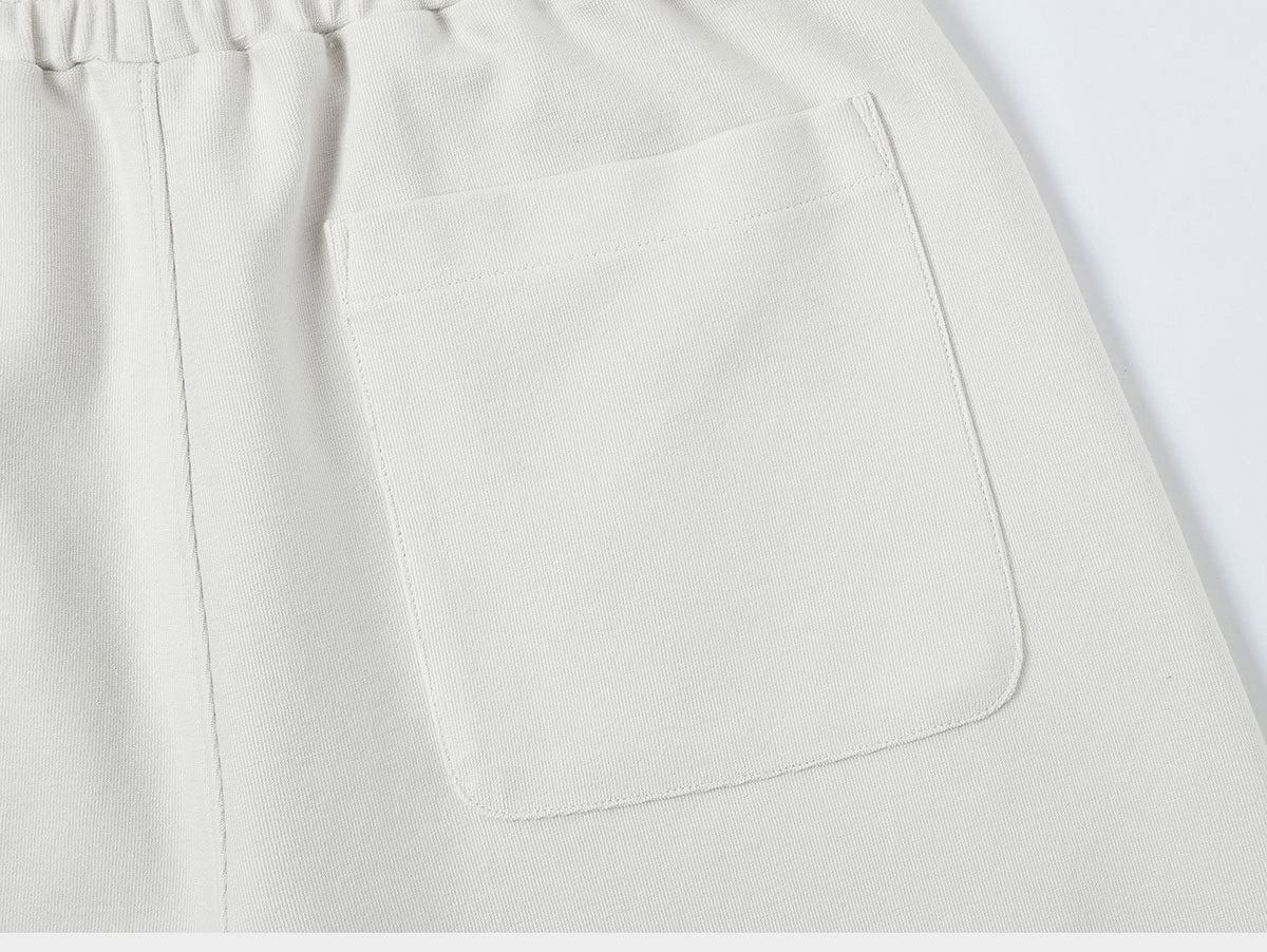 420 GSM MID-LENGTH LOOSE FIT 'OFF WHITE' SHORTS