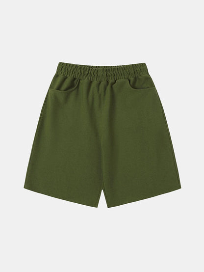 420 GSM MID-LENGTH LOOSE FIT 'MOSS GREEN' SHORTS