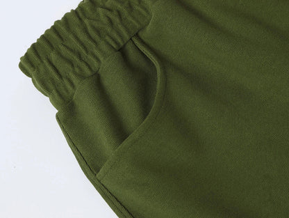 420 GSM MID-LENGTH LOOSE FIT 'MOSS GREEN' SHORTS
