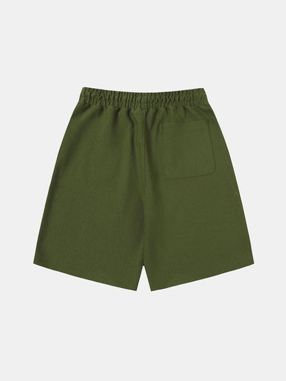 420 GSM MID-LENGTH LOOSE FIT 'MOSS GREEN' SHORTS