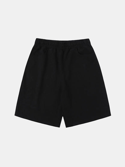 420 GSM MID-LENGTH LOOSE FIT 'BLACK' SHORTS