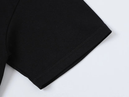 400 GSM BOXY CROPPED FIT 'BLACK' T-SHIRT