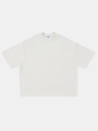 400 GSM BOXY CROPPED FIT 'OFF WHITE' T-SHIRT