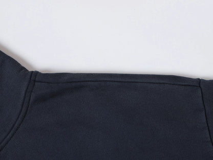 550 GSM CROPPED FIT 'WASHED NAVY BLUE' ZIP-UP HOODIE