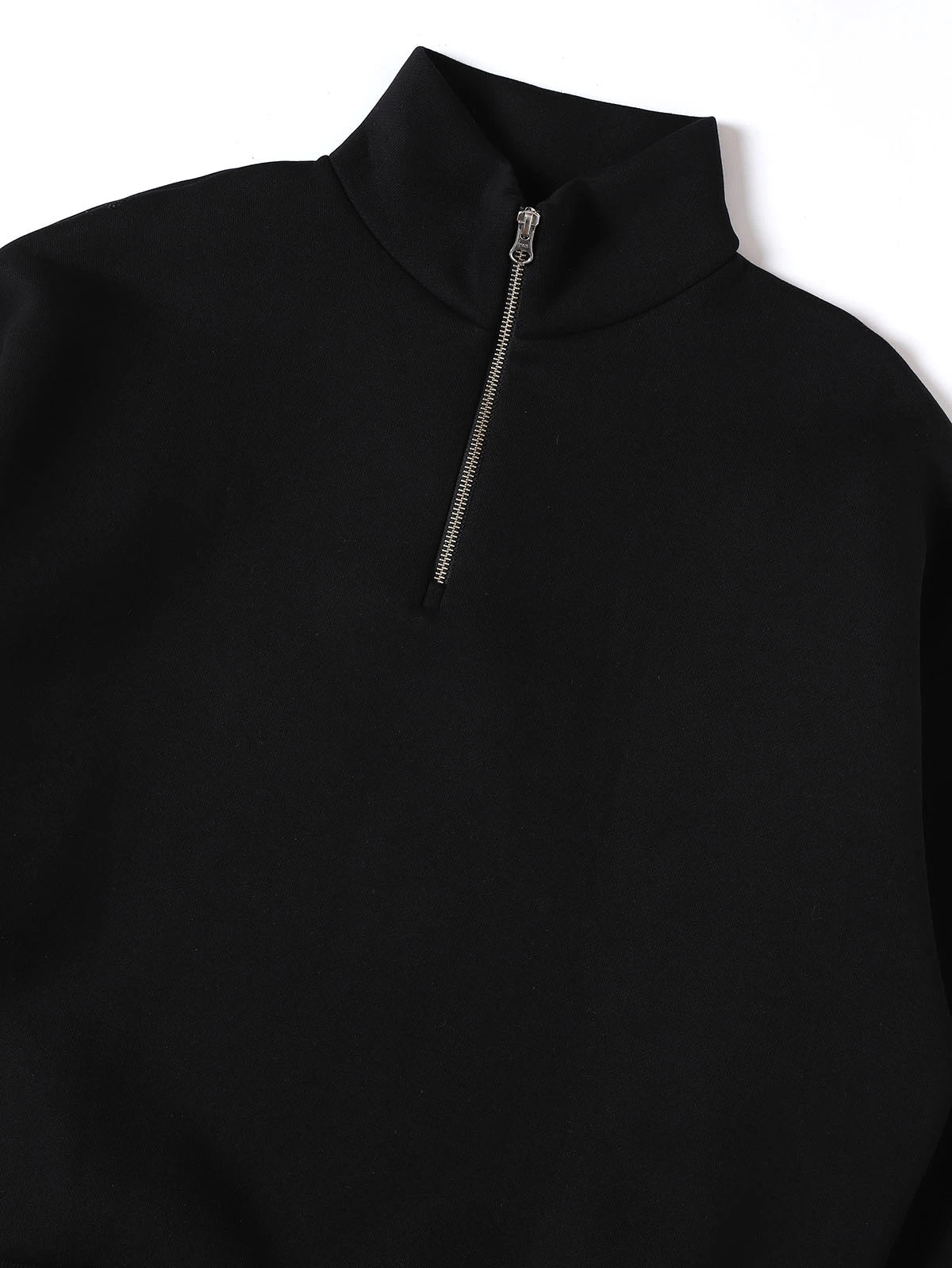 630 GSM BOXY CROPPED FIT QUARTER-ZIP 'BLACK' SWEATER