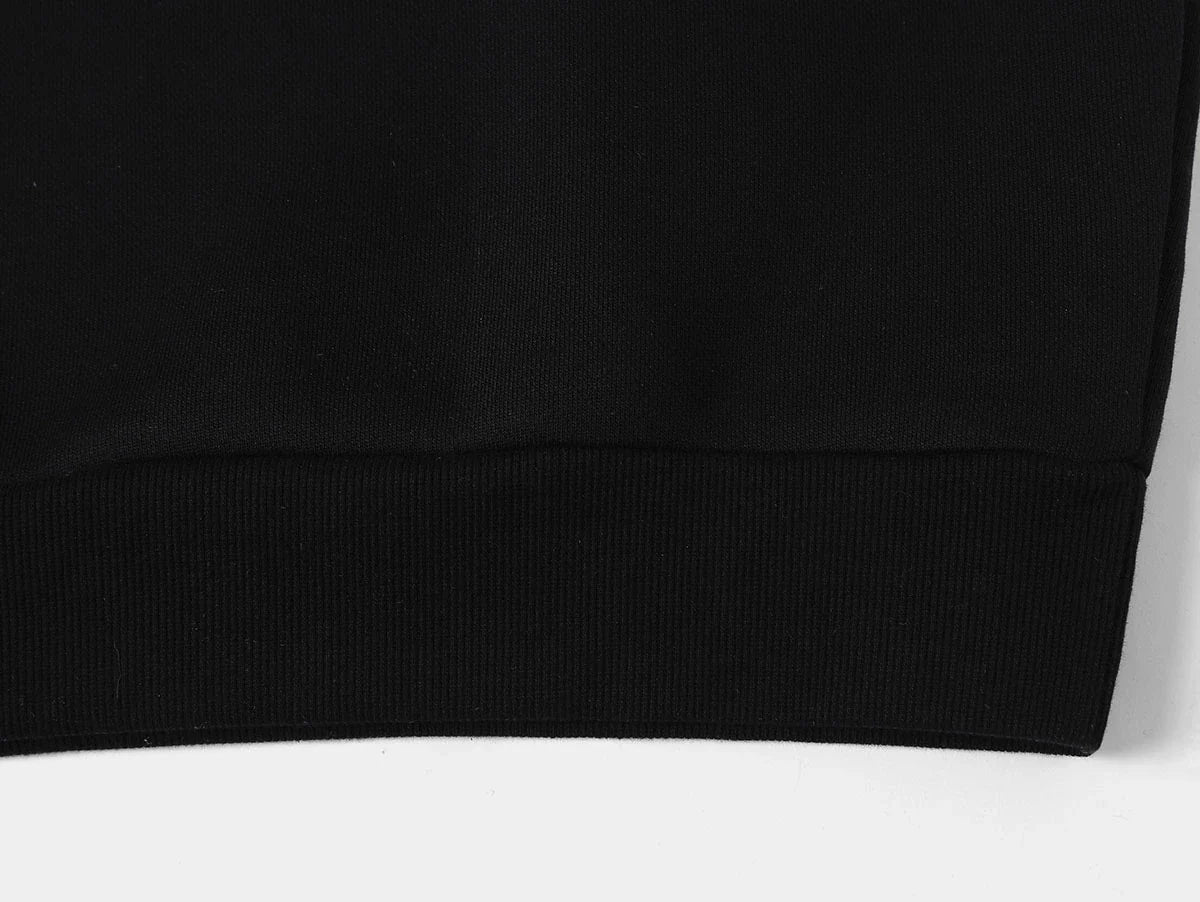 630 GSM BOXY CROPPED FIT QUARTER-ZIP 'BLACK' SWEATER