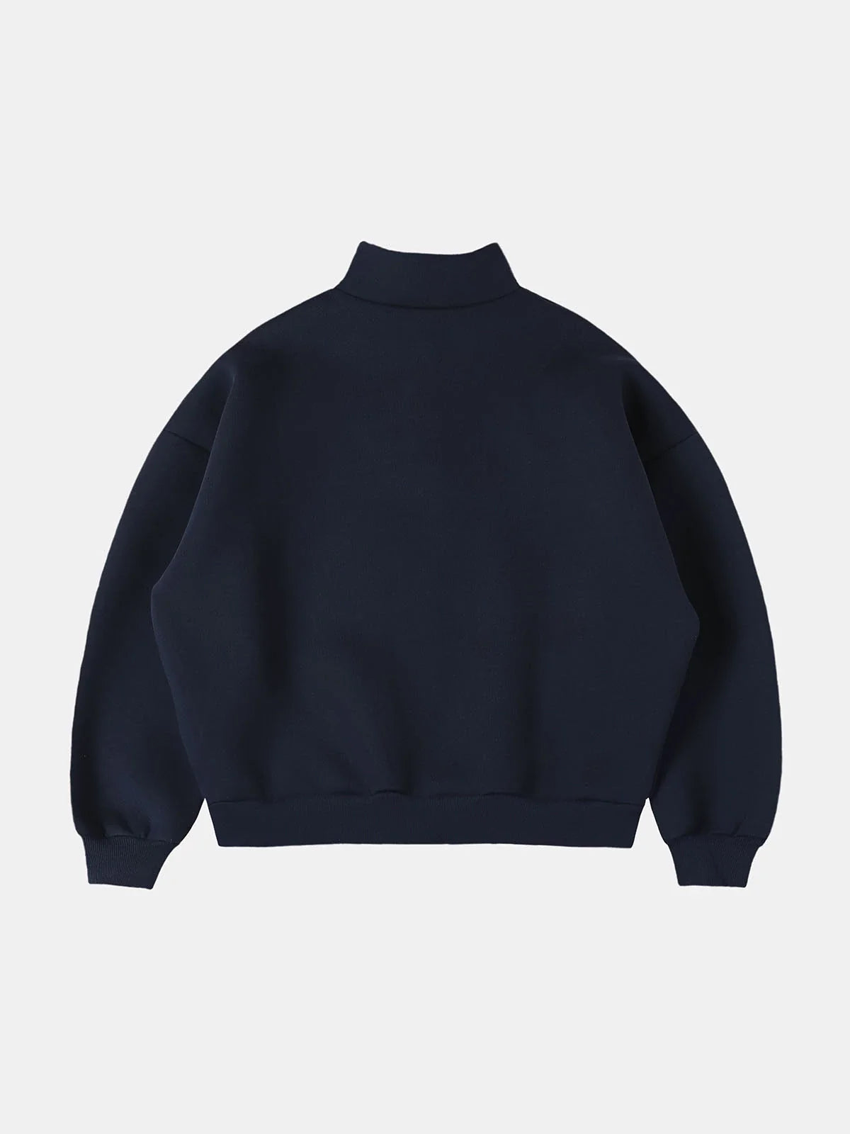 630 GSM BOXY CROPPED FIT QUARTER-ZIP 'NAVY BLUE' SWEATER