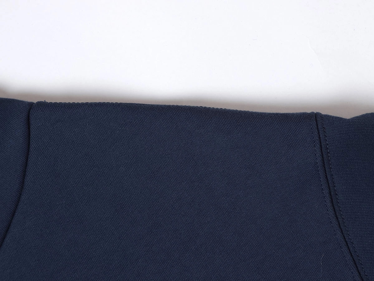 480 GSM FLEECE CROPPED FIT 'NAVY BLUE' ZIP-UP HOODIE