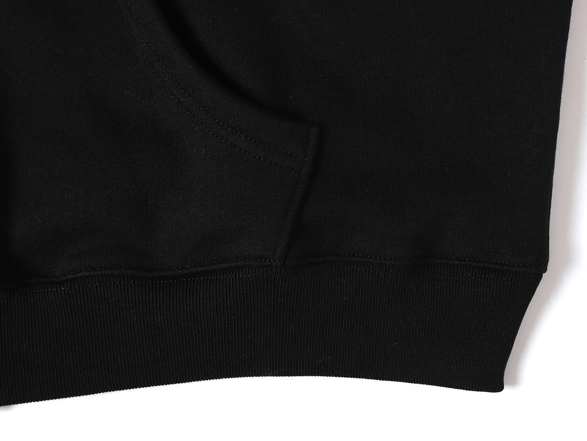 480 GSM FLEECE CROPPED FIT 'BLACK' ZIP-UP HOODIE