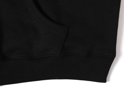 480 GSM FLEECE CROPPED FIT 'BLACK' ZIP-UP HOODIE