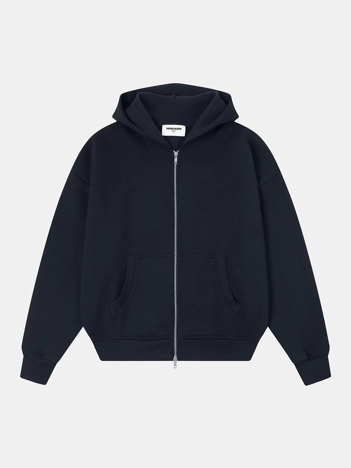 520 GSM BOXY CROPPED FIT 'NAVY BLUE' ZIP-UP HOODIE
