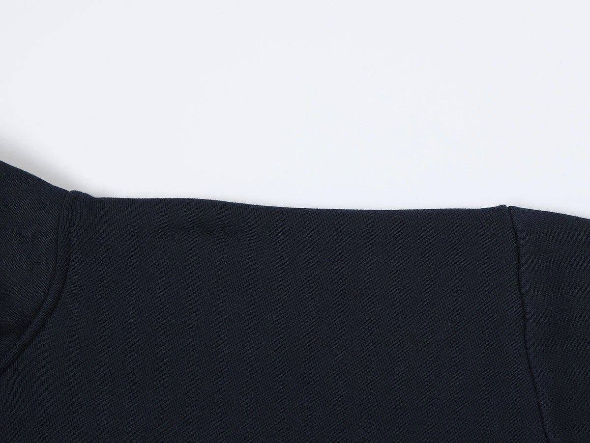 520 GSM BOXY CROPPED FIT 'NAVY BLUE' ZIP-UP HOODIE