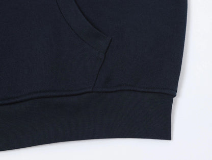 520 GSM BOXY CROPPED FIT 'NAVY BLUE' ZIP-UP HOODIE