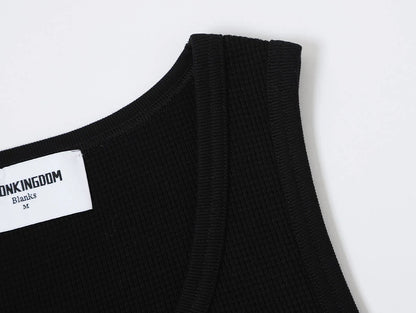 380 GSM WAFFLE WEAVE 'BLACK' TANK