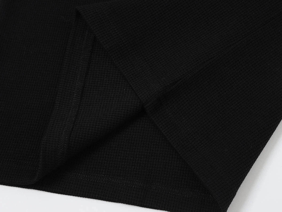 380 GSM WAFFLE WEAVE 'BLACK' TANK