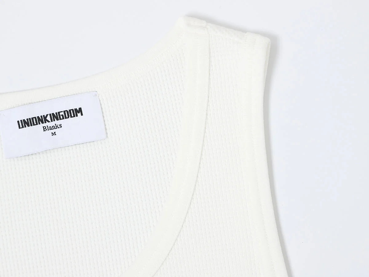 380 GSM WAFFLE WEAVE 'WHITE' TANK