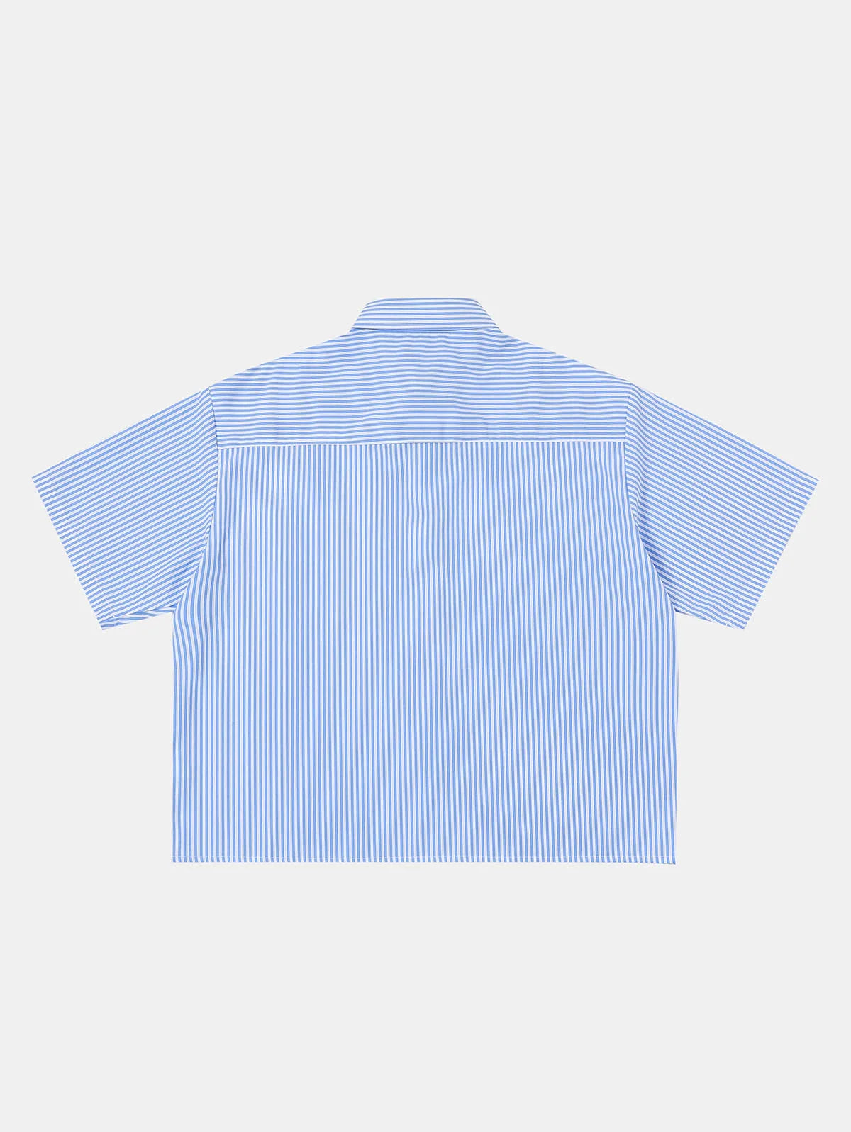 BOXY CROPPED 'BLUE' STRIPED SHIRT