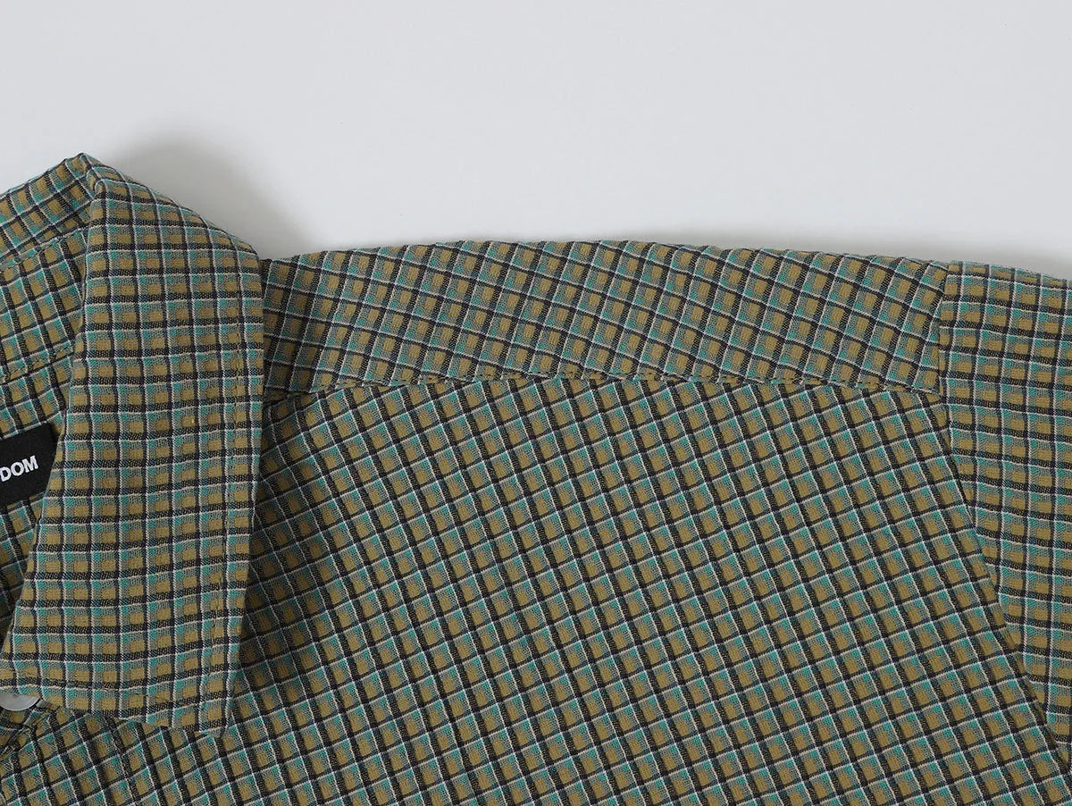 BOXY CROPPED FIT 'GREEN' PLAID SHIRT