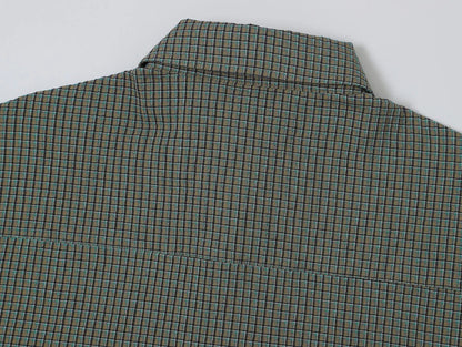 BOXY CROPPED FIT 'GREEN' PLAID SHIRT