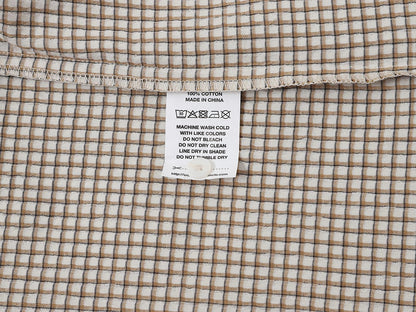 BOXY CROPPED FIT 'BEIGE' PLAID SHIRT