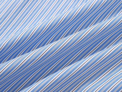 BOXY CROPPED 'BLUE' STRIPED LONG-SLEEVE SHIRT