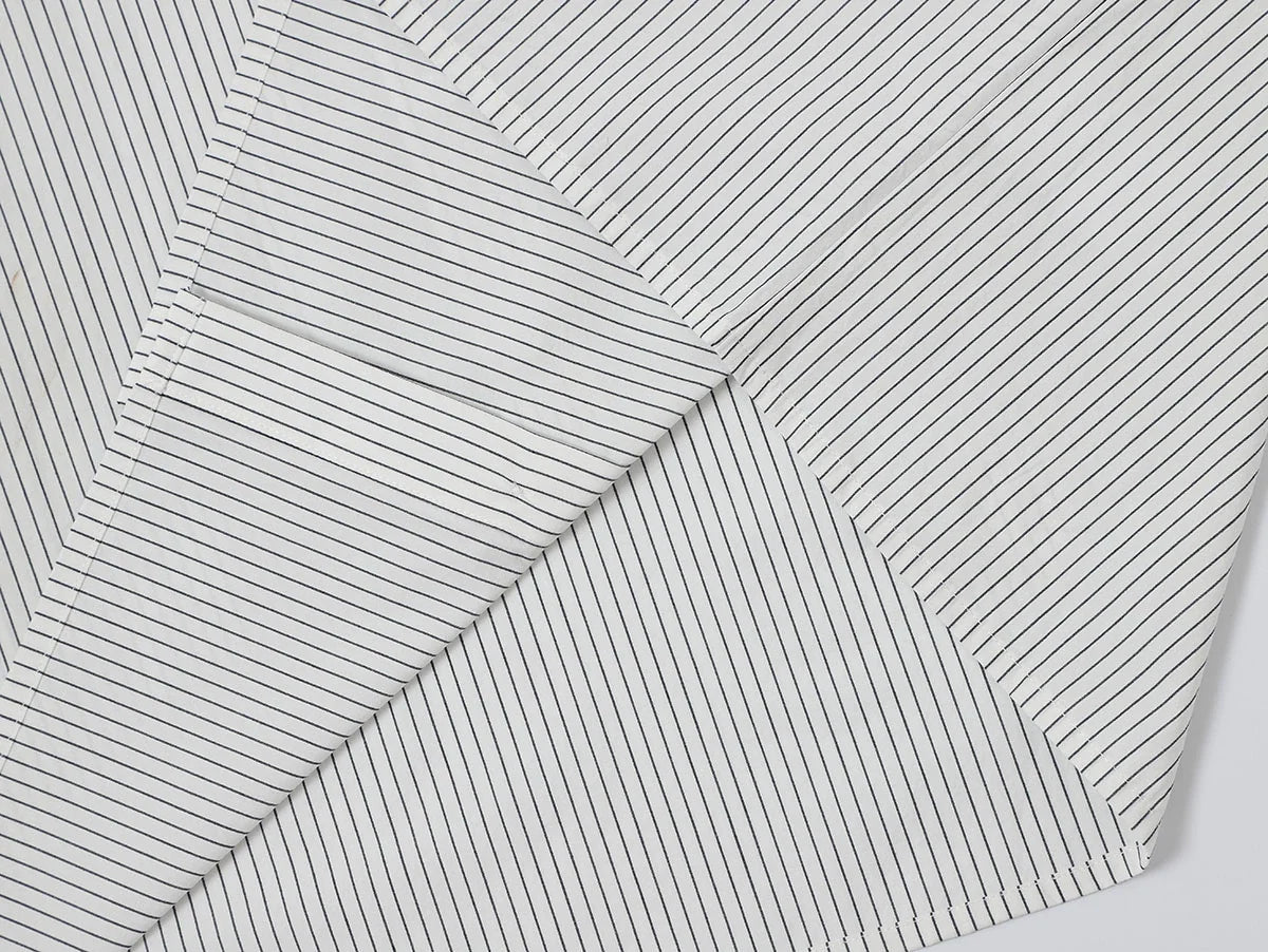 BOXY CROPPED 'WHITE' STRIPED LONG-SLEEVE SHIRT